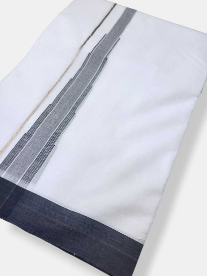 Pure White Cotton Men's Double Dhoti