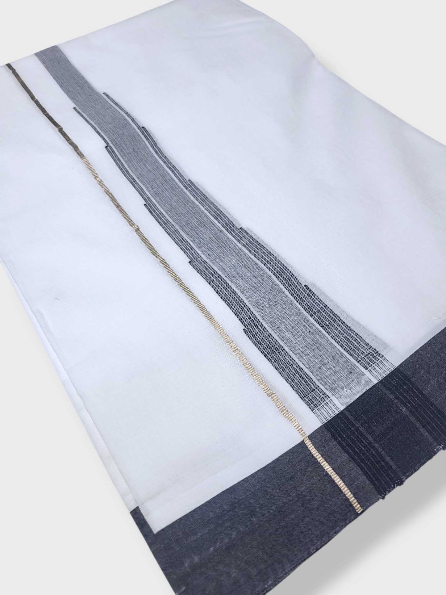 Pure White Cotton Men's Double Dhoti