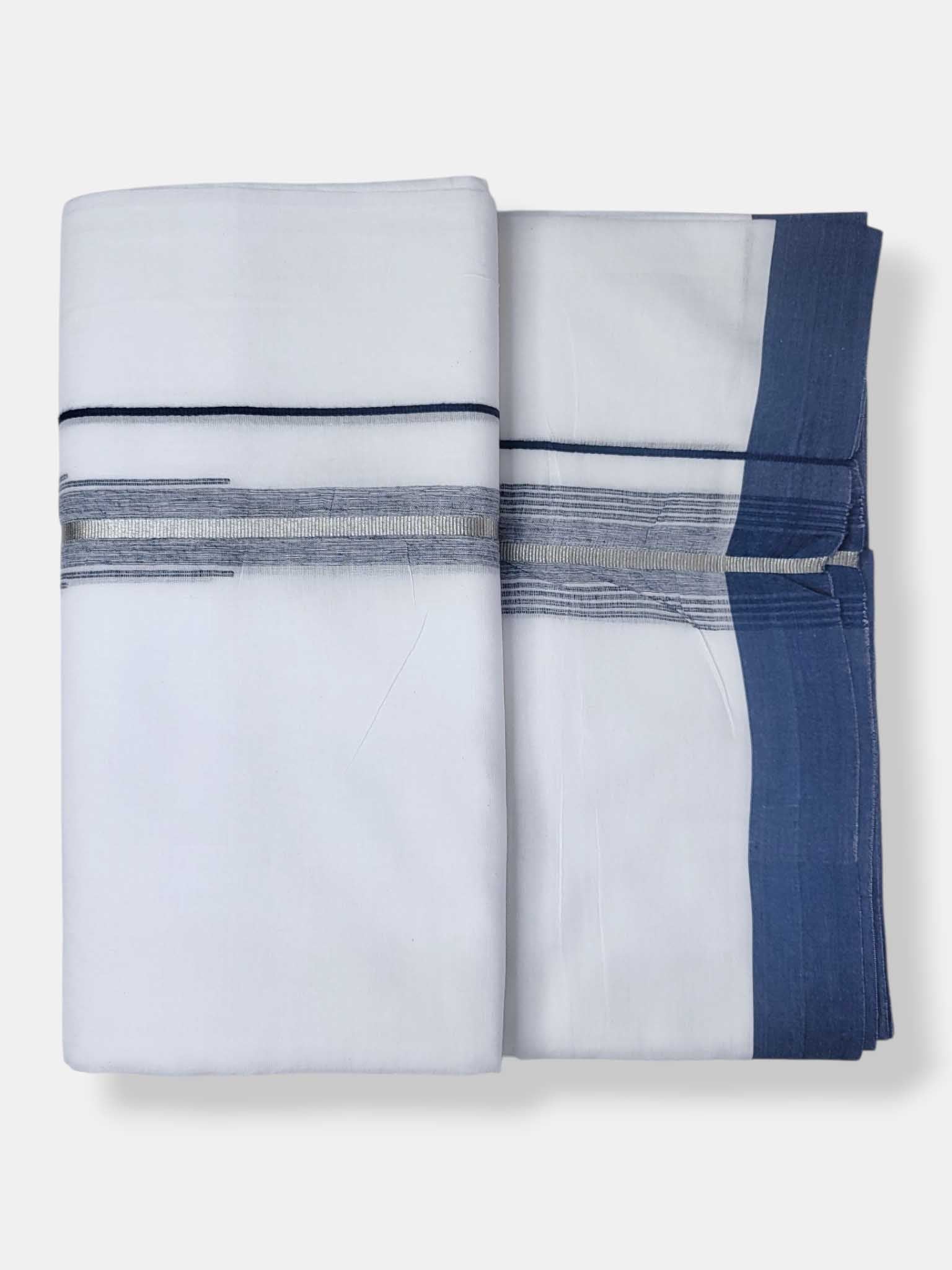Pure White Cotton Men's Double Dhoti