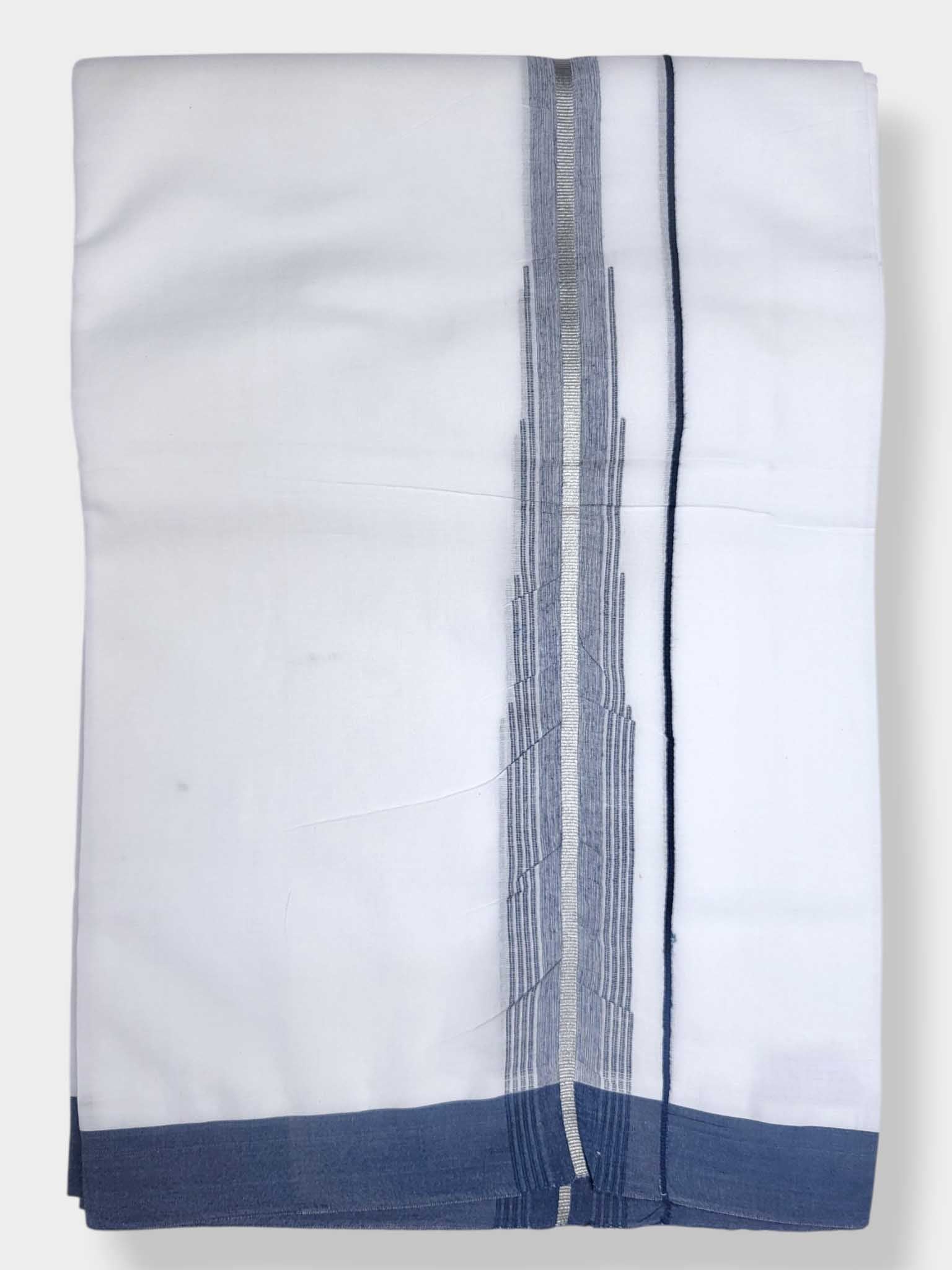 Pure White Cotton Men's Double Dhoti
