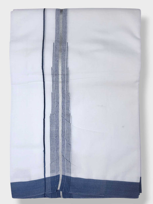 Pure White Cotton Men's Double Dhoti