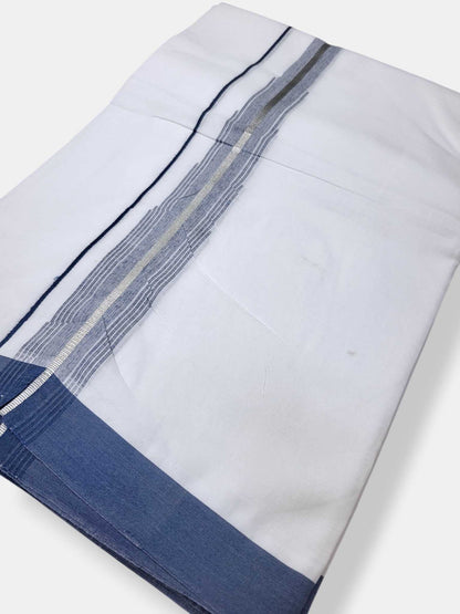 Pure White Cotton Men's Double Dhoti