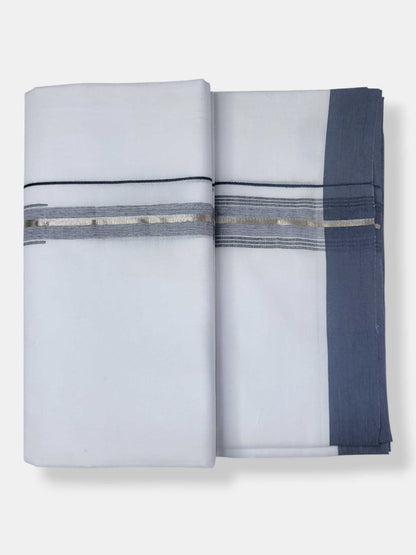 Pure White Cotton Men's Double Dhoti
