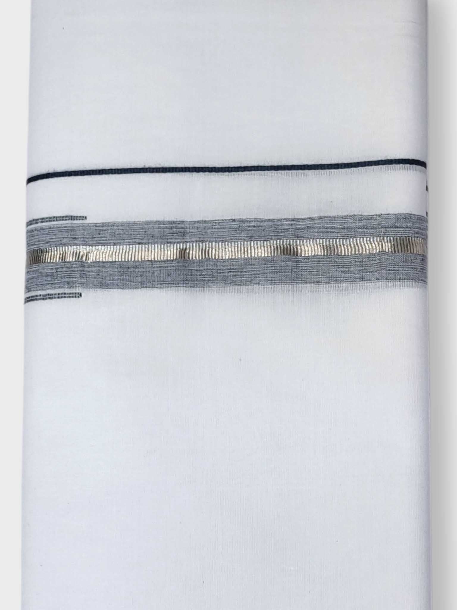 Pure White Cotton Men's Double Dhoti