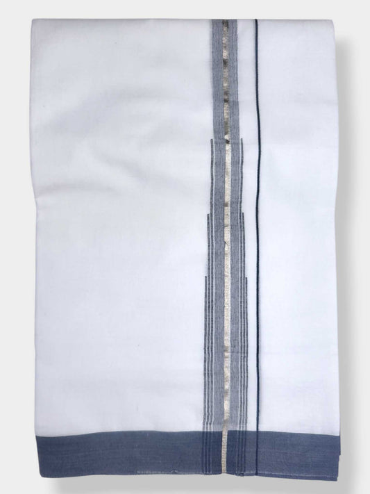 Pure White Cotton Men's Double Dhoti