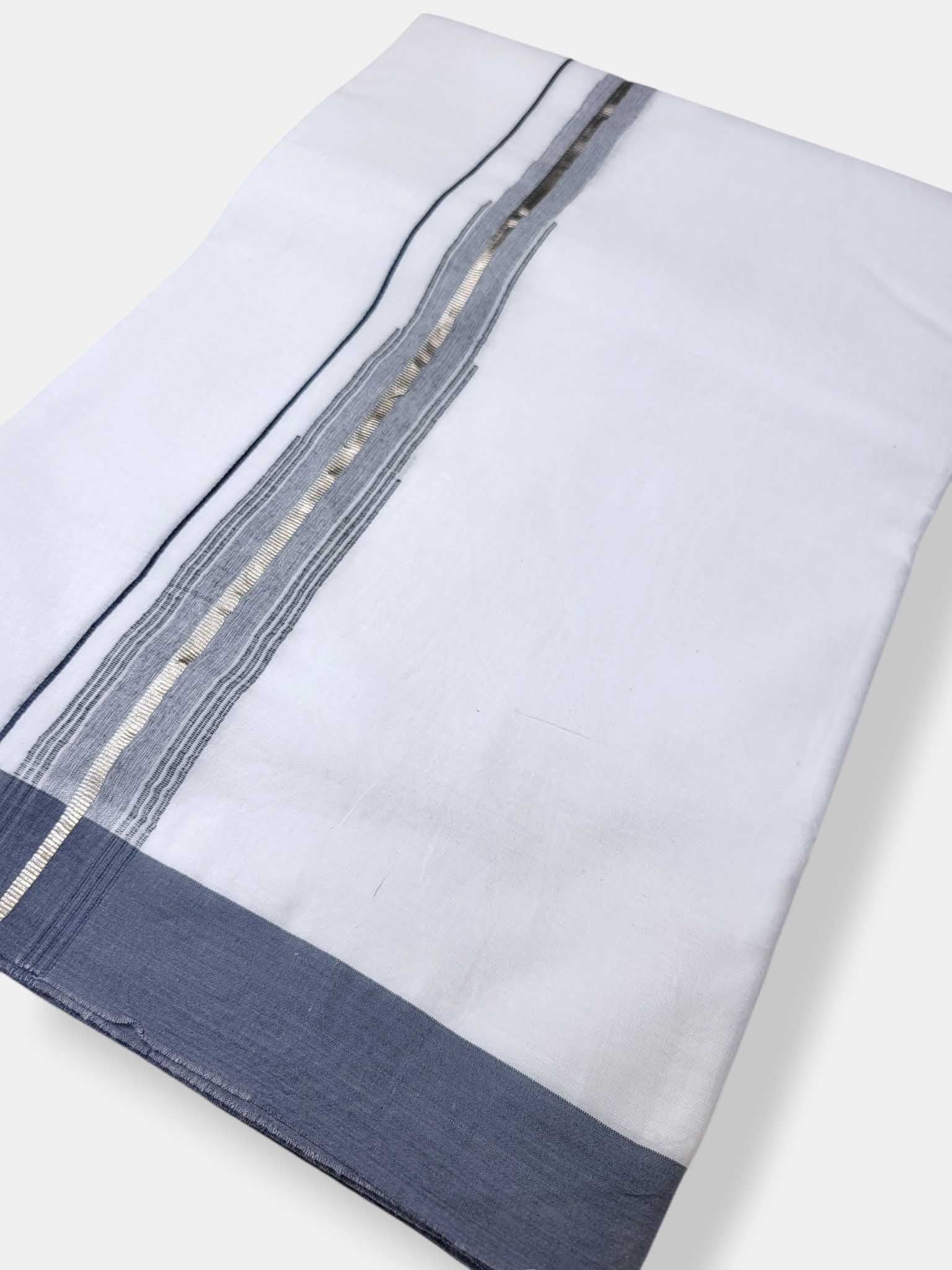 Pure White Cotton Men's Double Dhoti