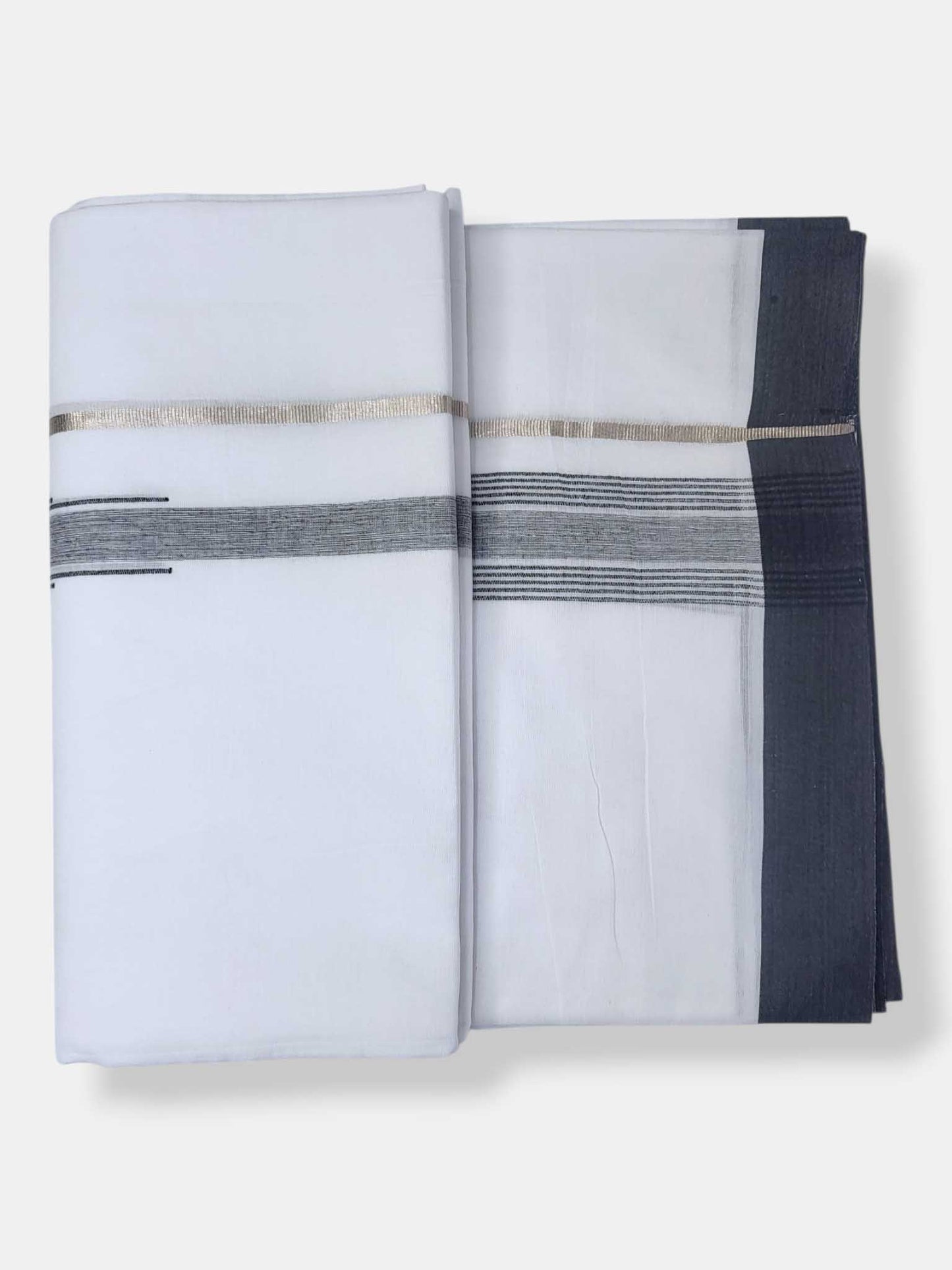 Pure White Cotton Men's Double Dhoti