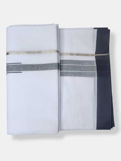 Pure White Cotton Men's Double Dhoti