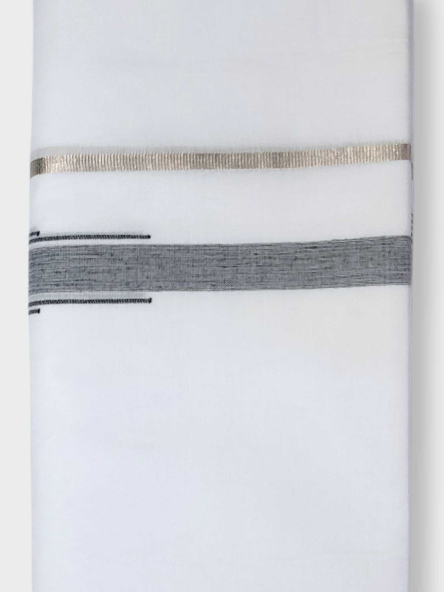 Pure White Cotton Men's Double Dhoti