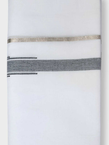 Pure White Cotton Men's Double Dhoti