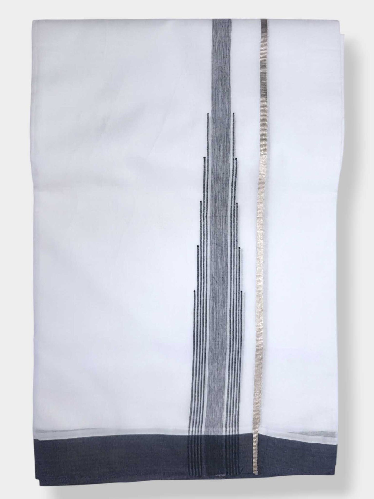 Pure White Cotton Men's Double Dhoti