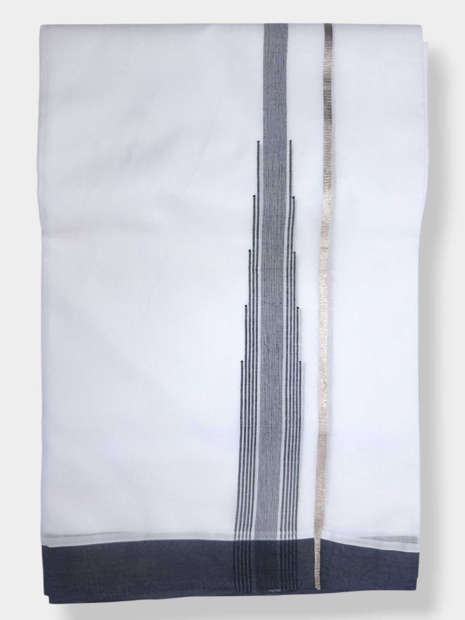 Pure White Cotton Men's Double Dhoti