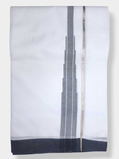 Pure White Cotton Men's Double Dhoti