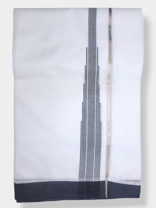 Pure White Cotton Men's Double Dhoti