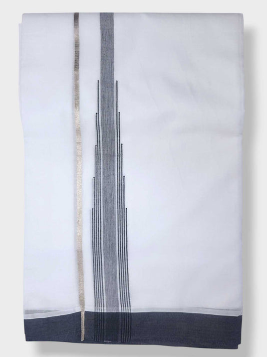 Pure White Cotton Men's Double Dhoti