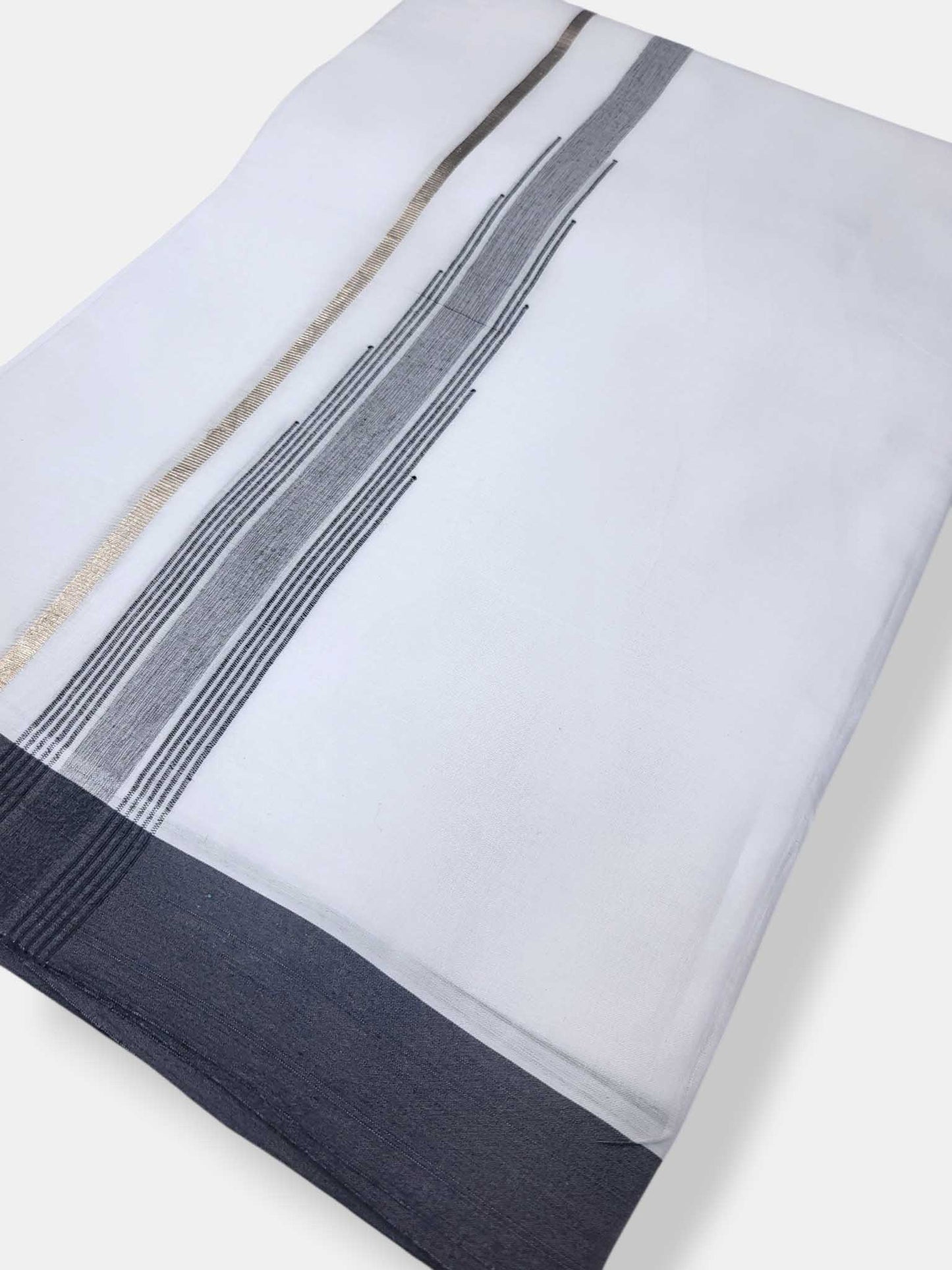 Pure White Cotton Men's Double Dhoti