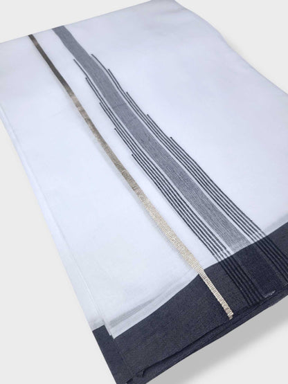 Pure White Cotton Men's Double Dhoti