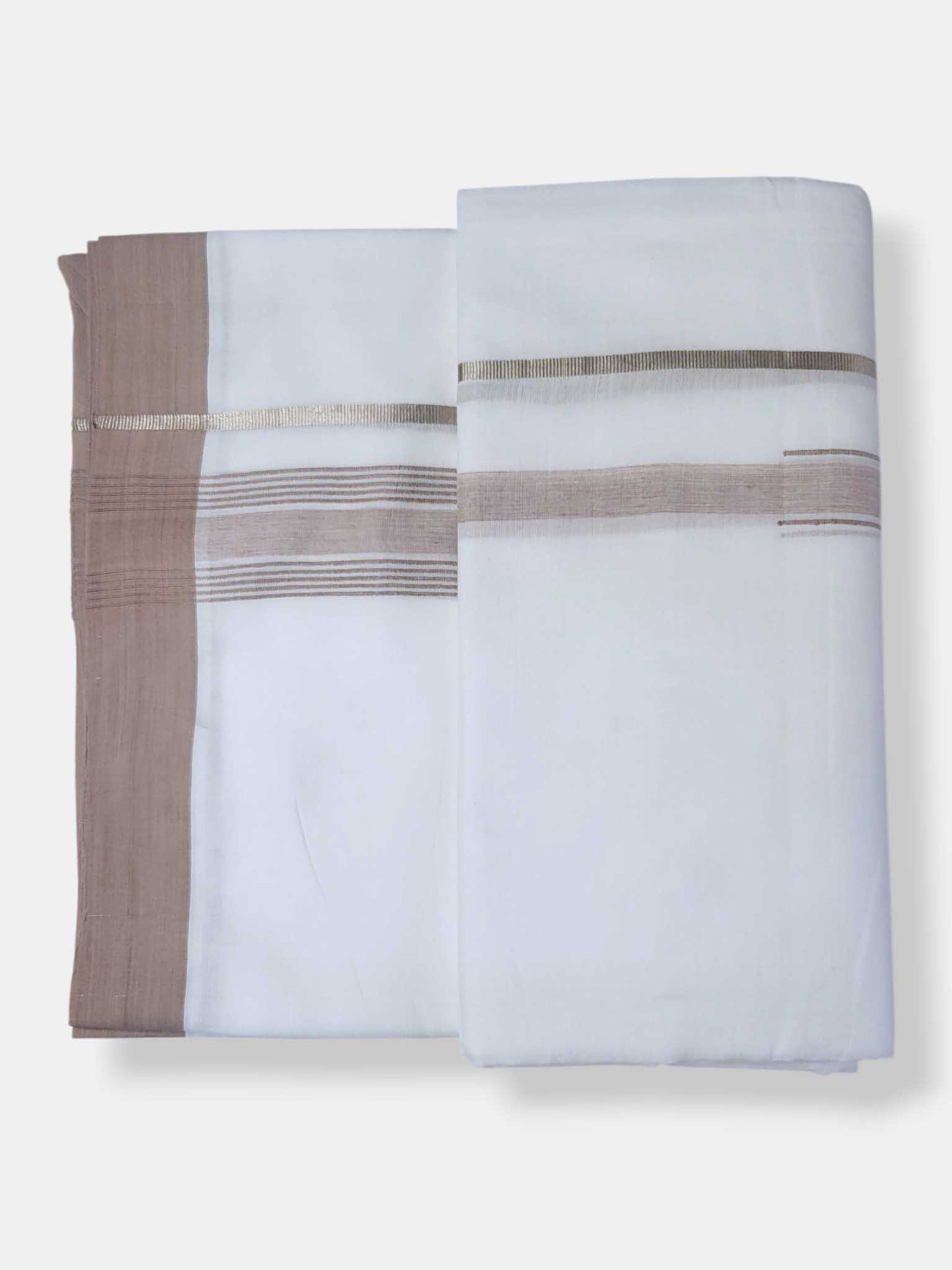 Pure White Cotton Men's Double Dhoti
