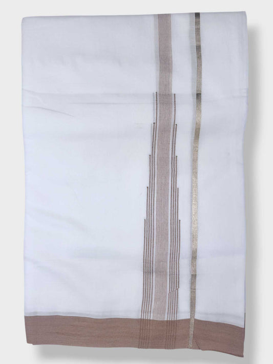 Pure White Cotton Men's Double Dhoti