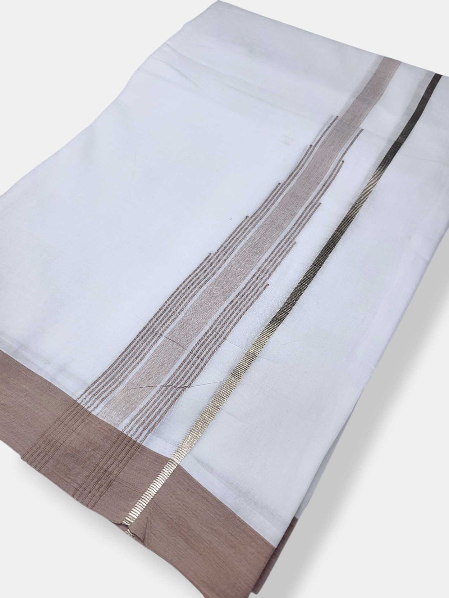 Pure White Cotton Men's Double Dhoti