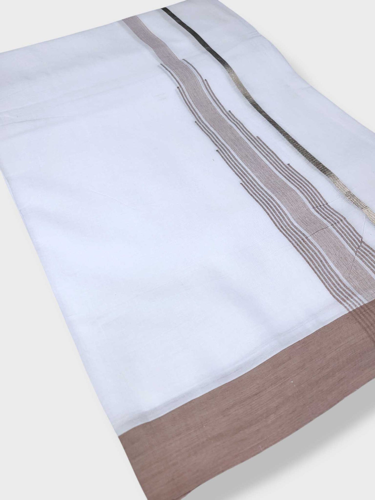 Pure White Cotton Men's Double Dhoti