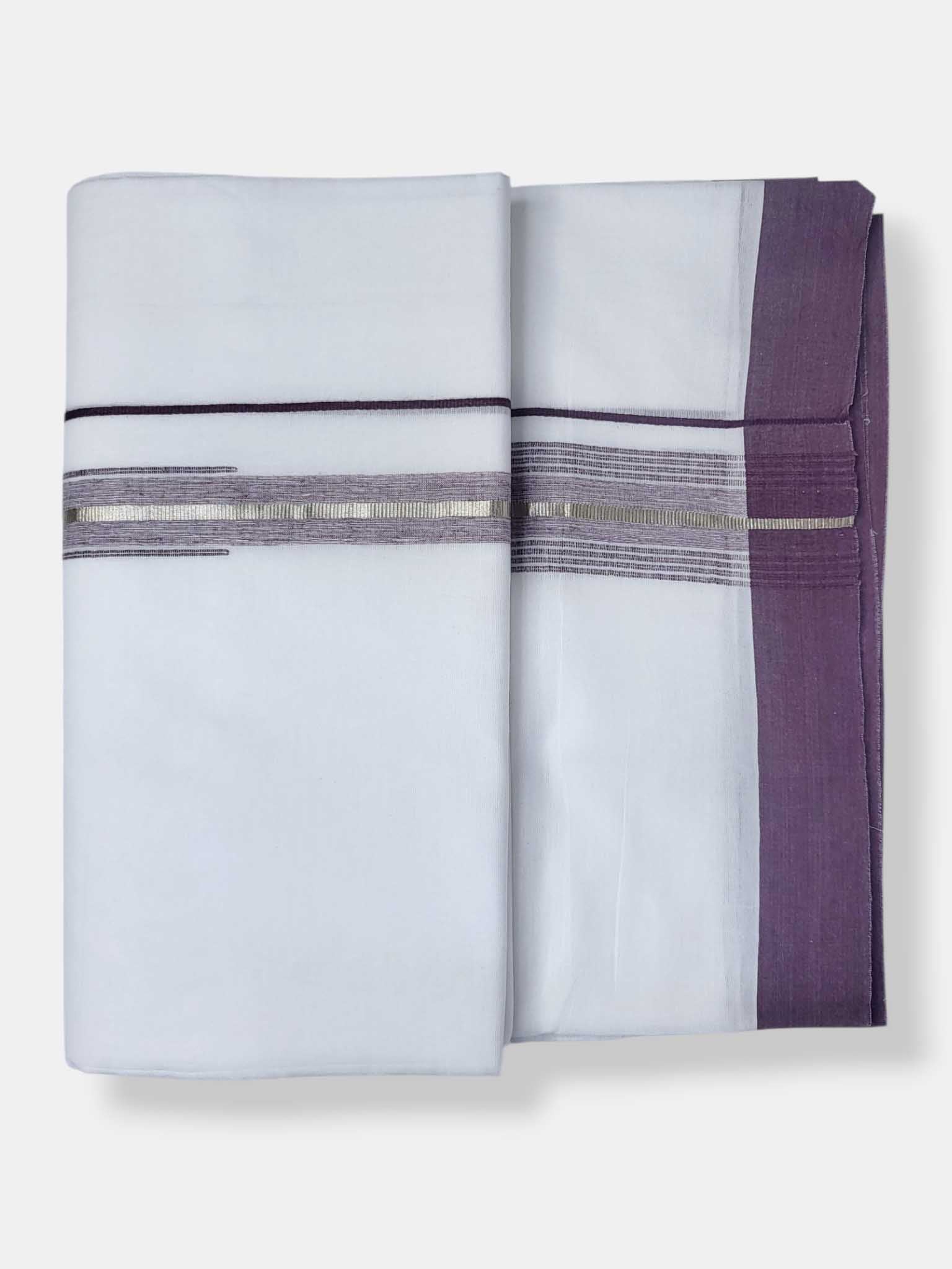 Pure White Cotton Men's Double Dhoti