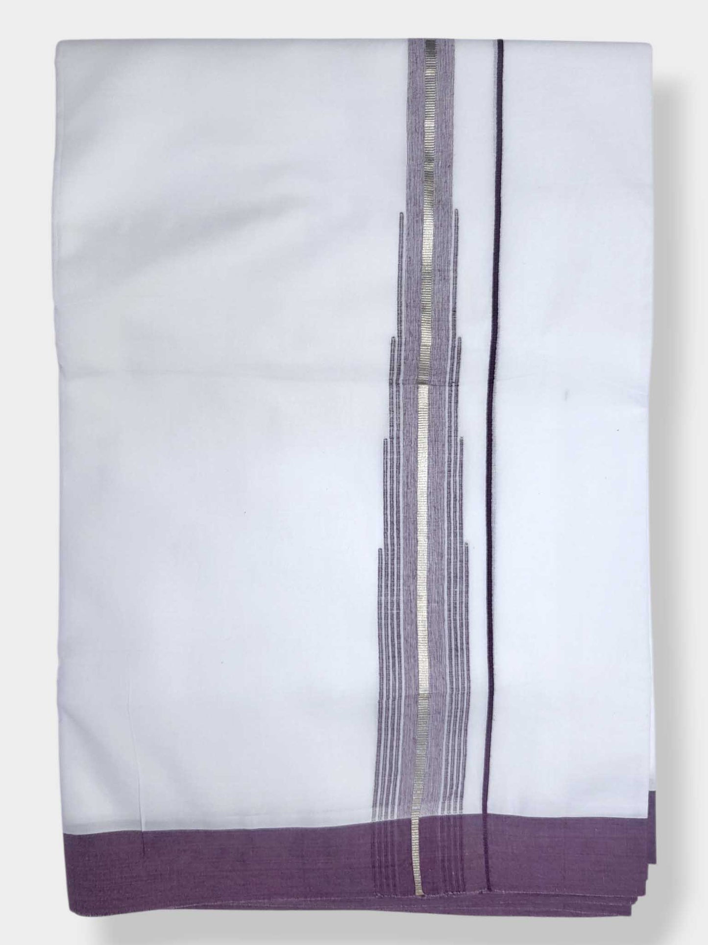 Pure White Cotton Men's Double Dhoti