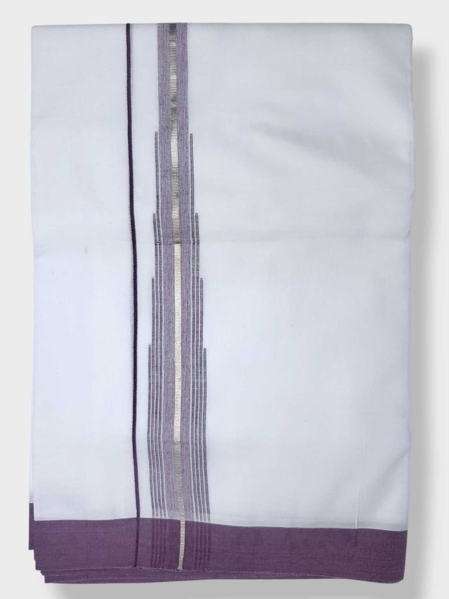 Pure White Cotton Men's Double Dhoti
