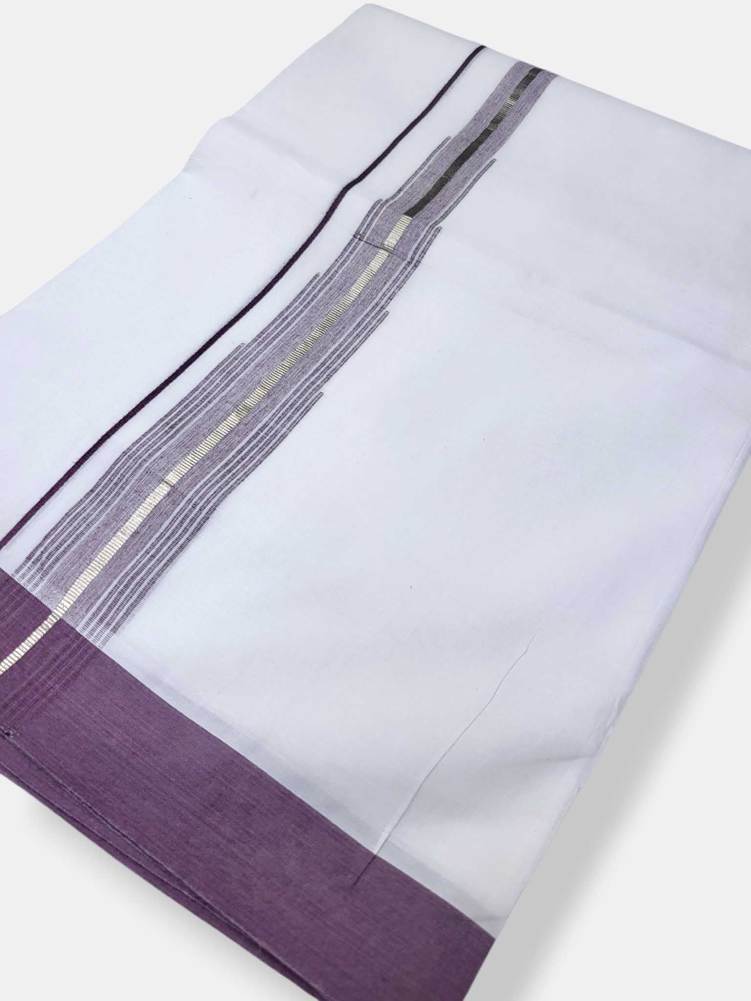Pure White Cotton Men's Double Dhoti