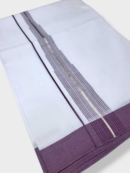 Pure White Cotton Men's Double Dhoti