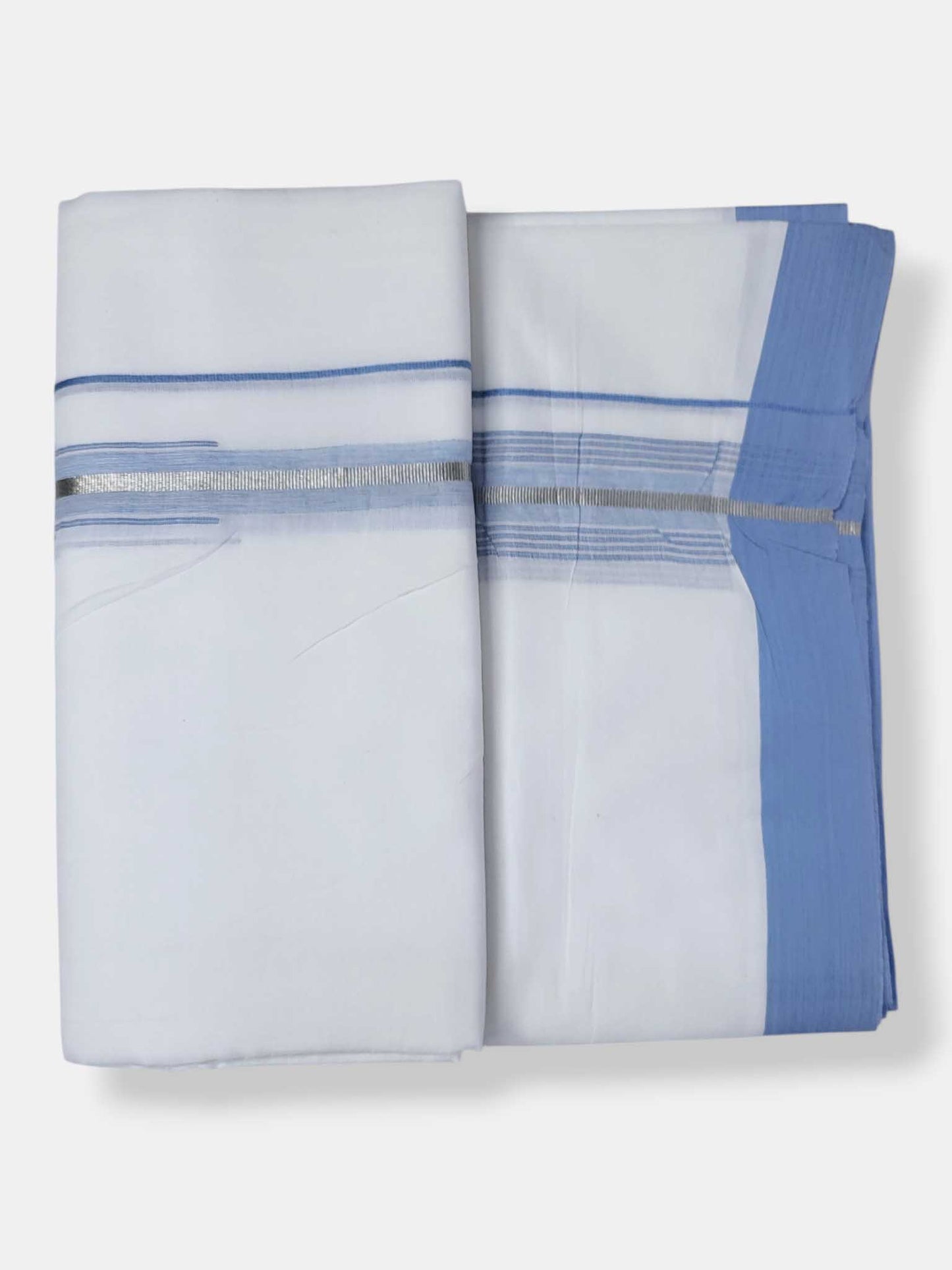 Pure White Cotton Men's Double Dhoti