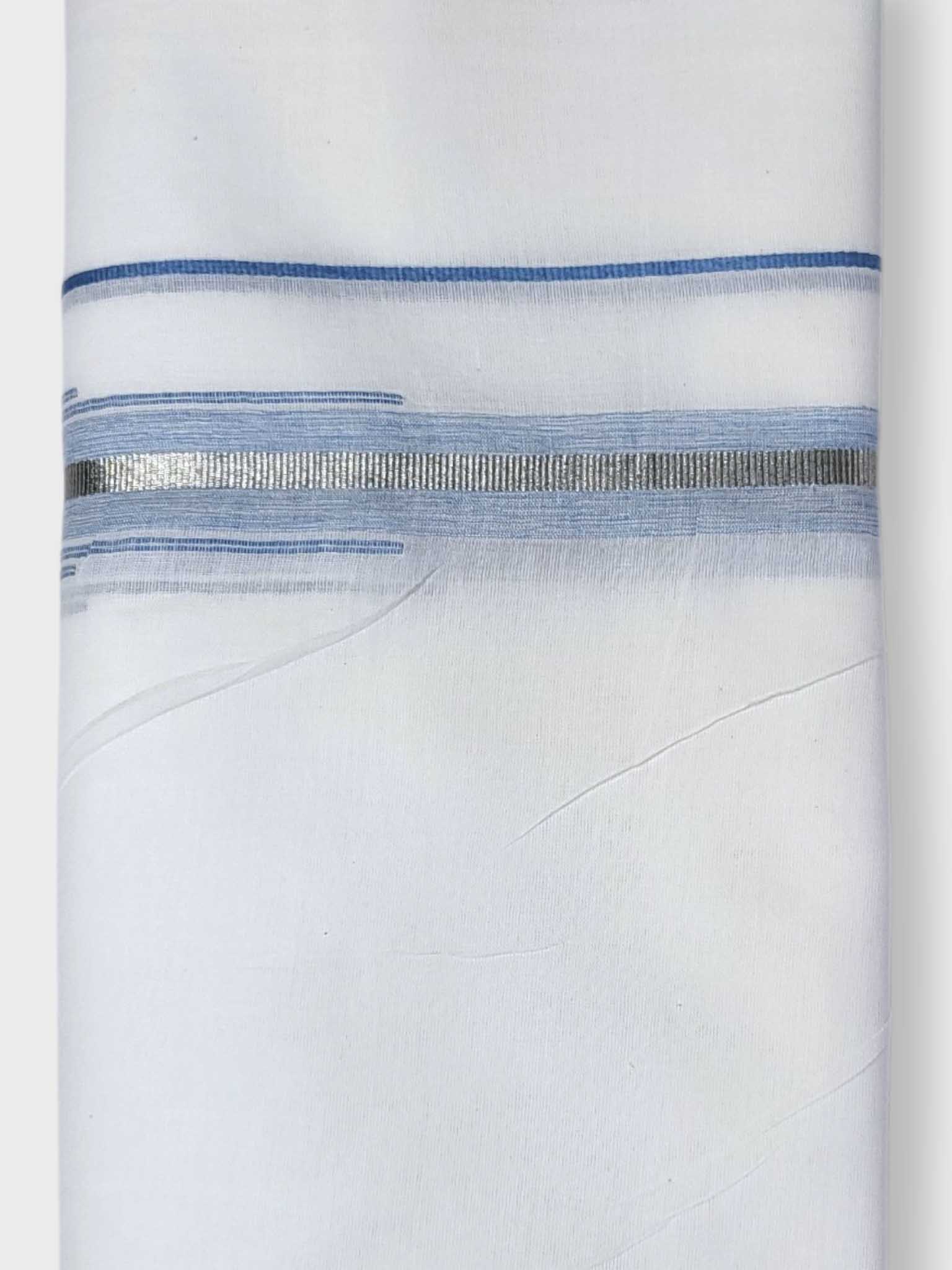 Pure White Cotton Men's Double Dhoti