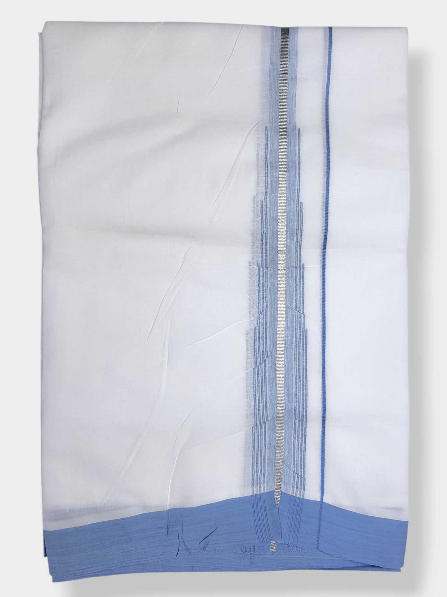 Pure White Cotton Men's Double Dhoti
