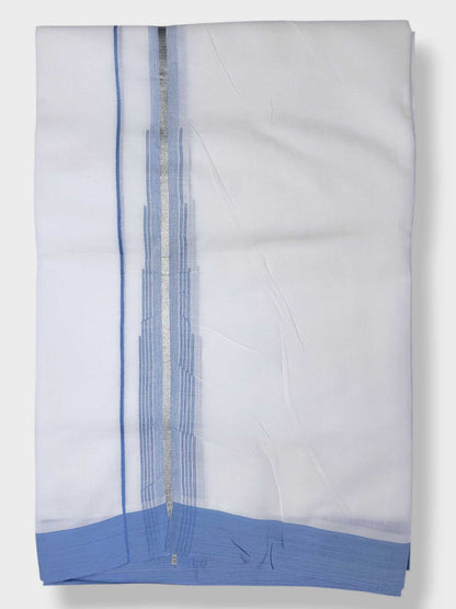 Pure White Cotton Men's Double Dhoti