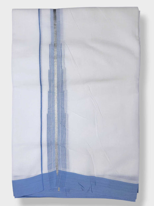 Pure White Cotton Men's Double Dhoti