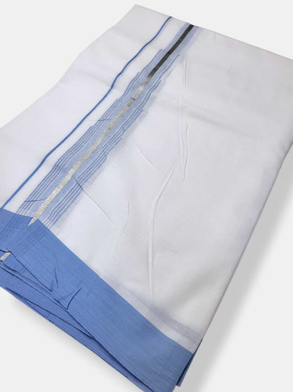 Pure White Cotton Men's Double Dhoti