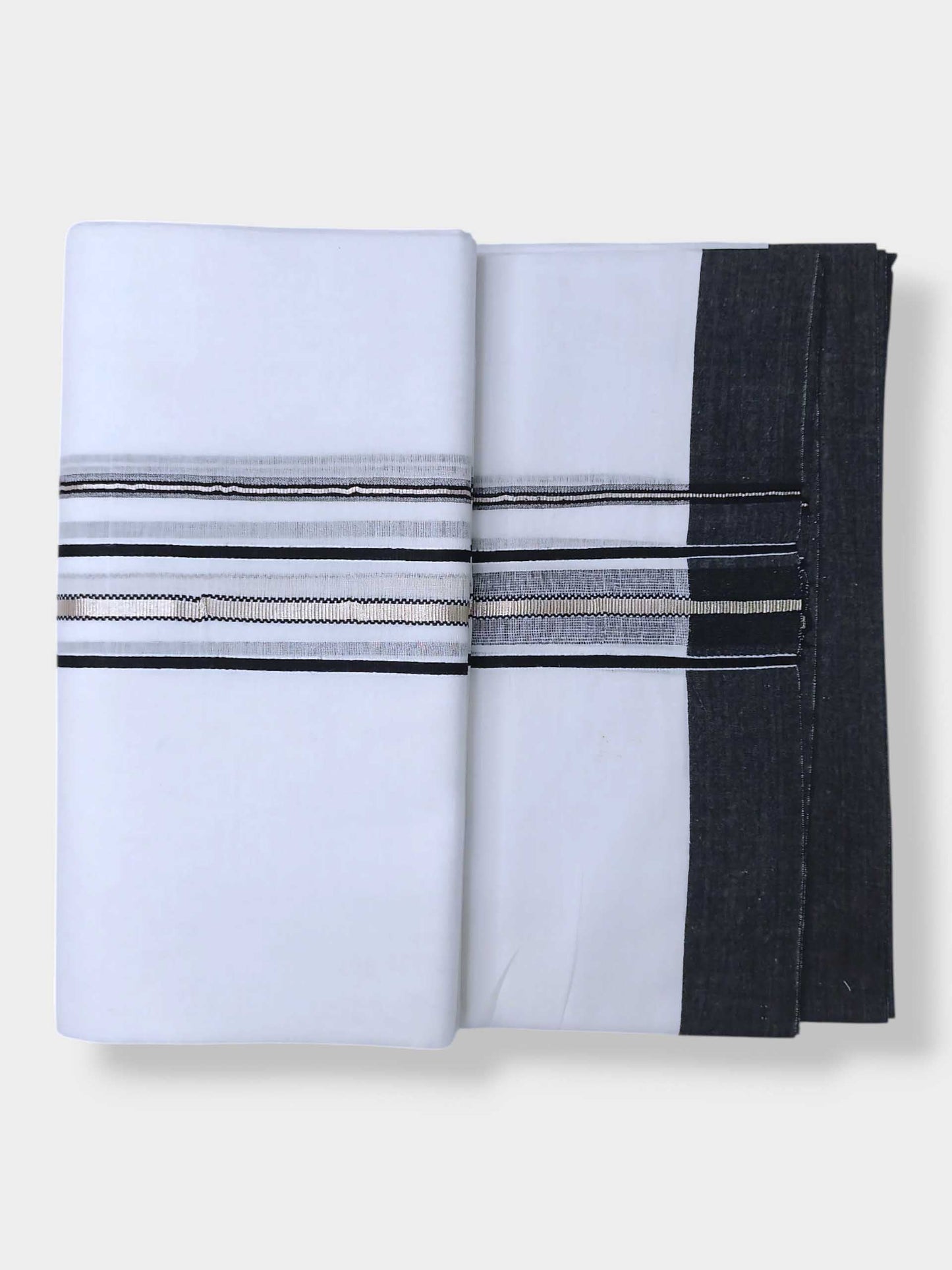 Pure White Cotton Men's Double Dhoti