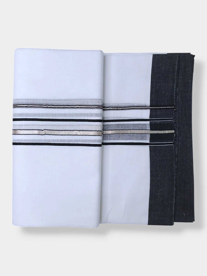 Pure White Cotton Men's Double Dhoti