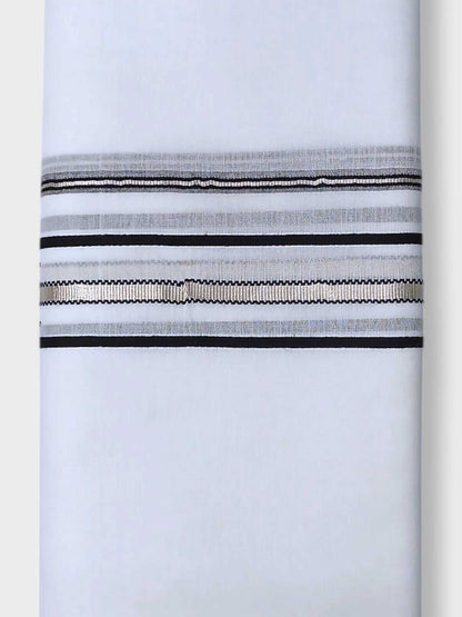 Pure White Cotton Men's Double Dhoti