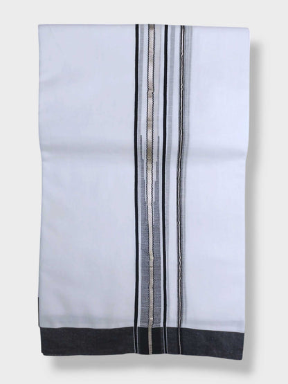 Pure White Cotton Men's Double Dhoti