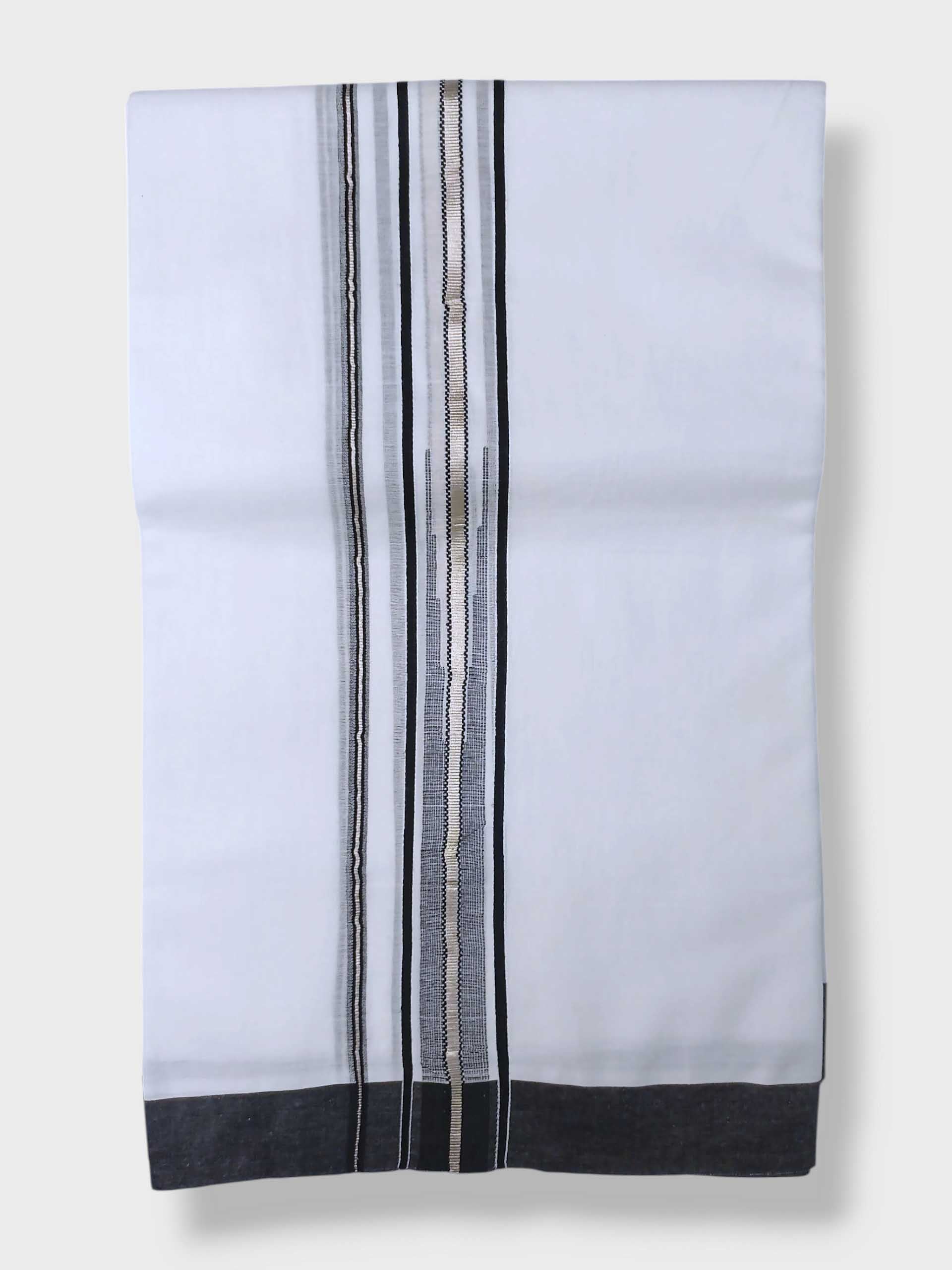 Pure White Cotton Men's Double Dhoti