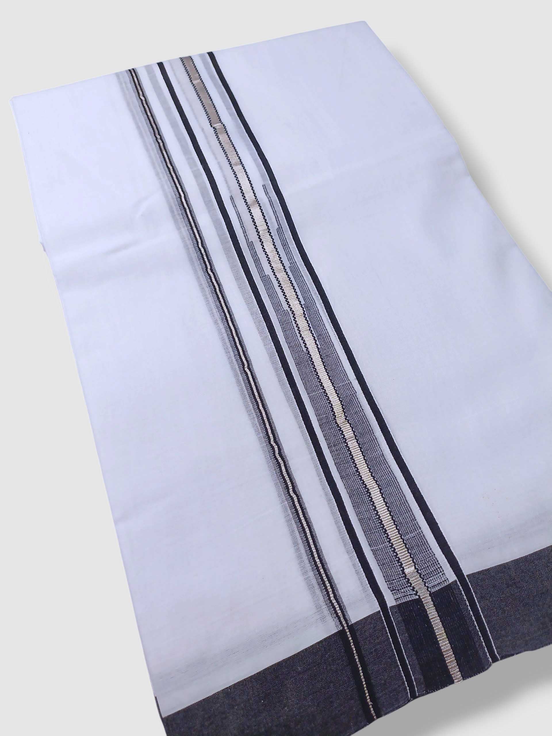 Pure White Cotton Men's Double Dhoti