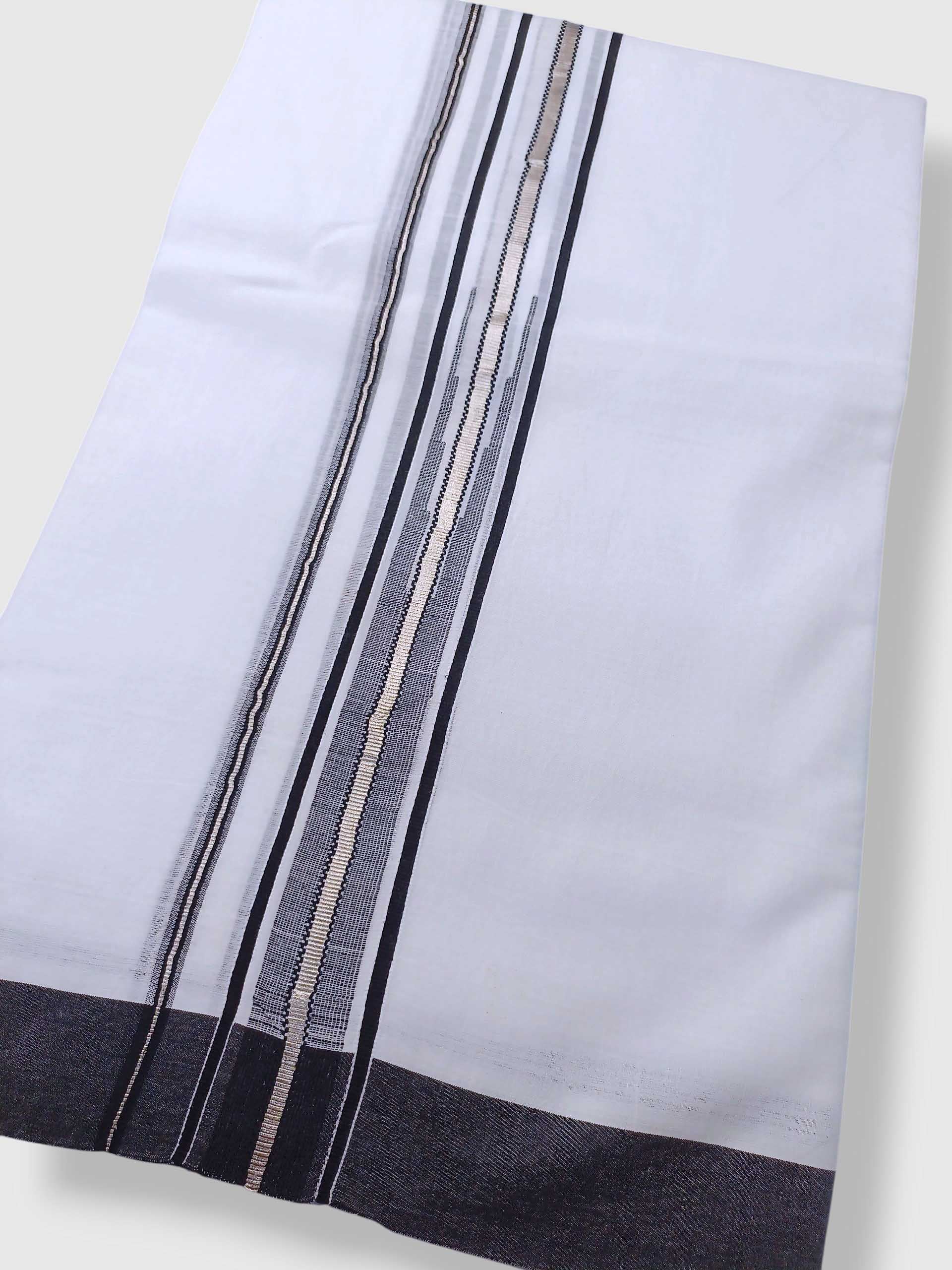 Pure White Cotton Men's Double Dhoti