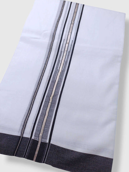 Pure White Cotton Men's Double Dhoti