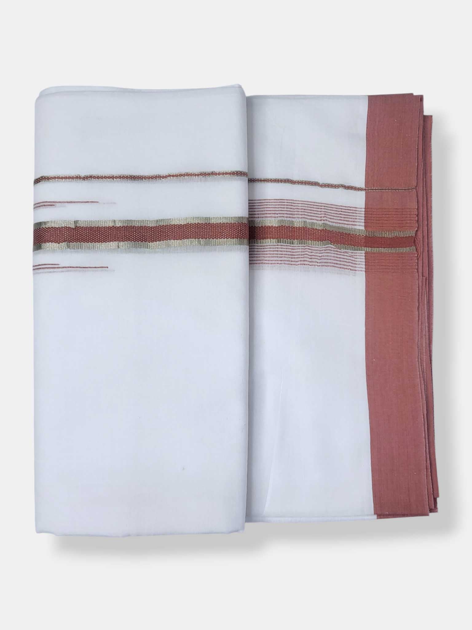 Pure White Cotton Men's Double Dhoti