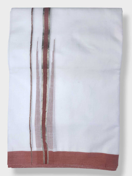 Pure White Cotton Men's Double Dhoti