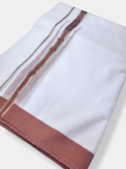 Pure White Cotton Men's Double Dhoti