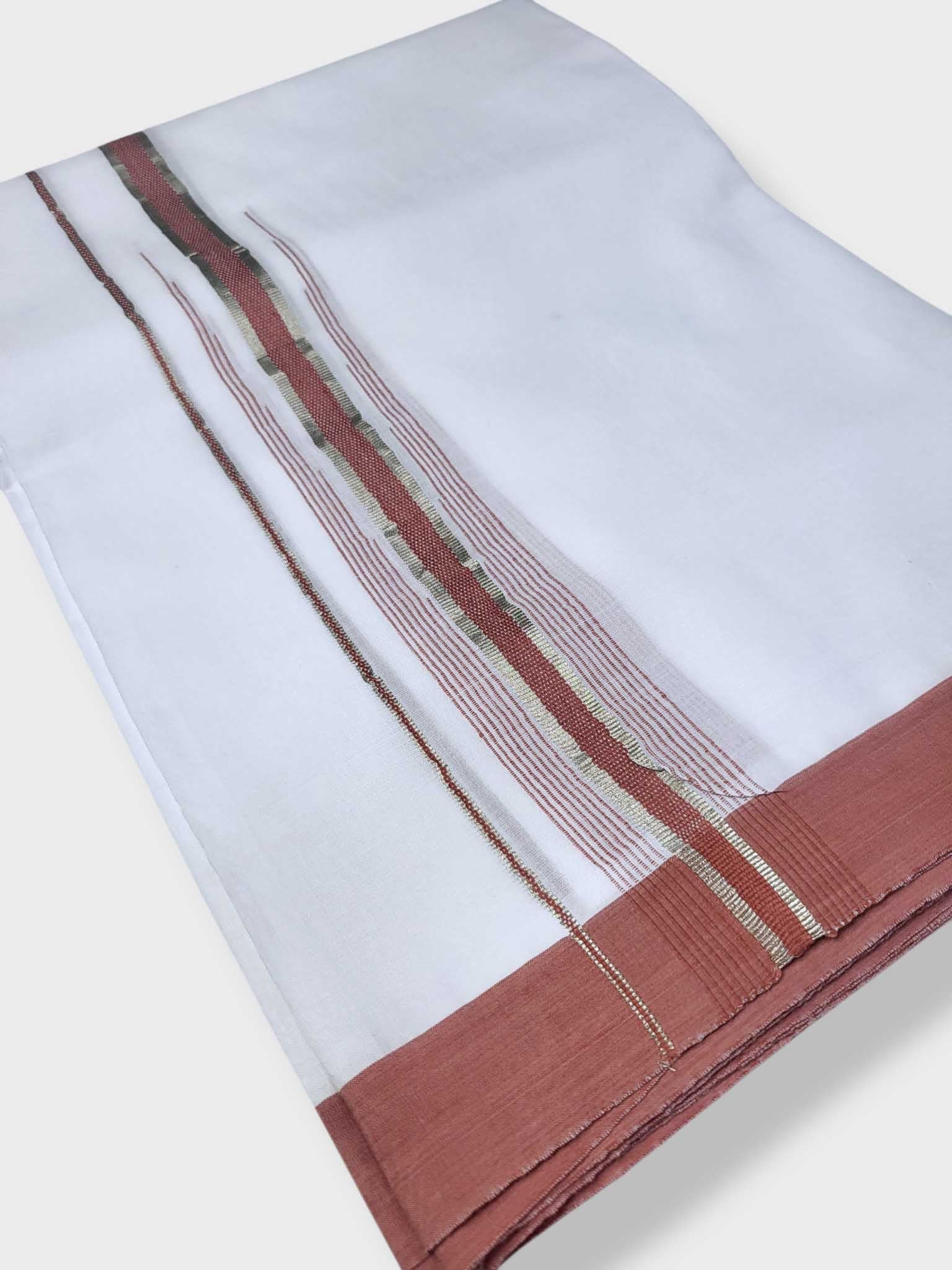 Pure White Cotton Men's Double Dhoti