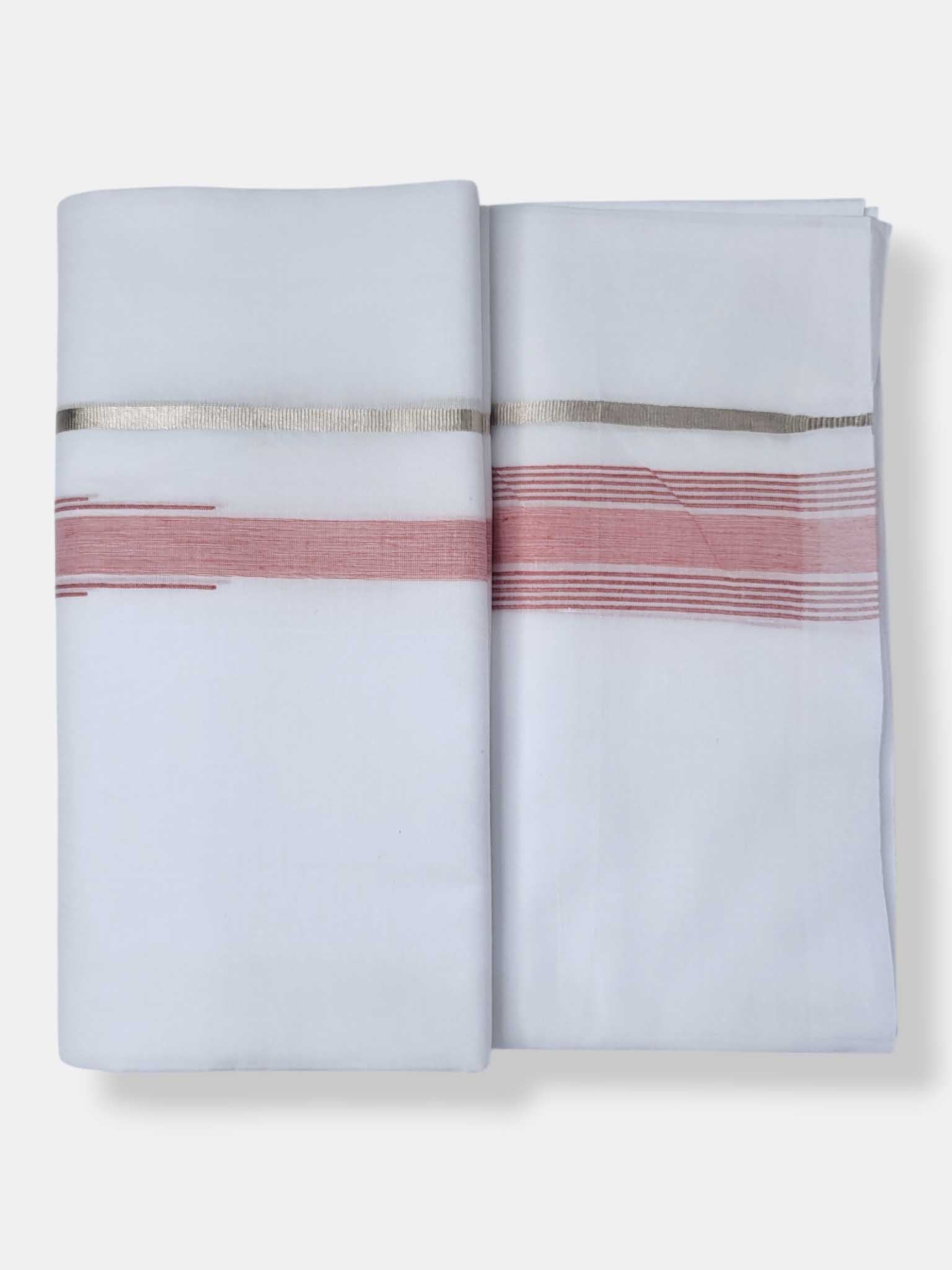 Pure White Cotton Men's Double Dhoti