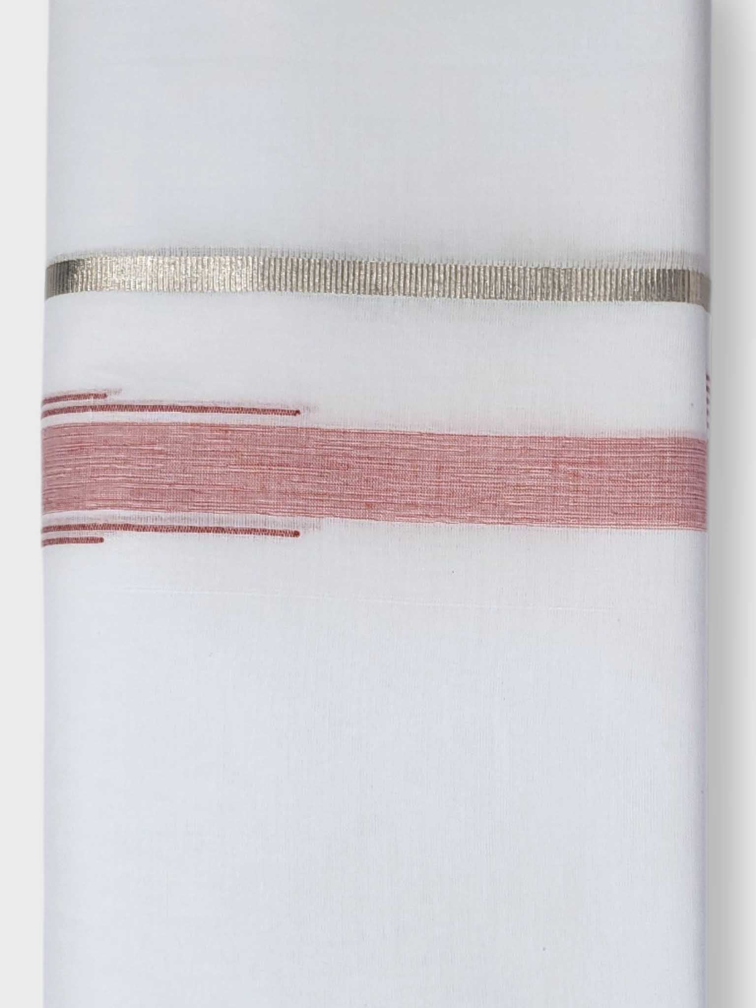 Pure White Cotton Men's Double Dhoti